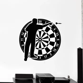 Dart Spiller Vægoverføringsbillede Target Shooting Game Club Legerum Soveværelse Indretning Vinyl Klistermærker Kreative Sport Tapet E456