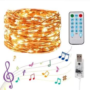 5M 10M USB-Lyd Aktiveres LED-Musik Kontrol String Lys LED-Lys Krans Indretning LED Bar Lys Fjernbetjening Ferie Lampe