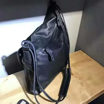Original retro taske diagonal taske enkle læder håndtasker første lag læder art college vind skulder taske
