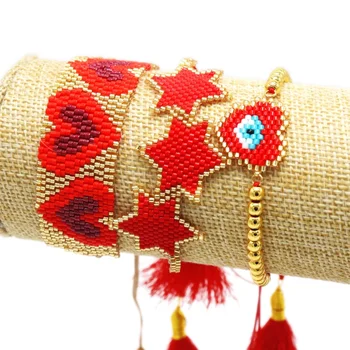 ZHONGVI MIYUKI Hjerte Armbånd Boho Chic Kvinder tyrkisk Evil Eye Armbånd Røde Sæt Stjerne Smykker Pulsera Mujer 2020 Kvast Handmad