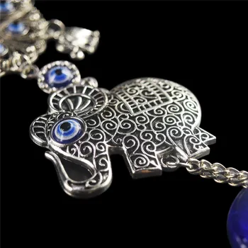 BRISTLEGRASS tyrkisk Blå Evil Eye Blomst Elefant Væggen Hængende Vedhæng Pendul Amuletter Lucky Charms Velsignelse, Beskyttelse Indretning