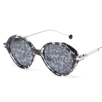 Runde Polariserede Solbriller Høj Kvalitet Kvinder Nuancer Unik Leopard Mønster Design Vintage Kørsel Mænd Oculos Feminino UV400 Ny