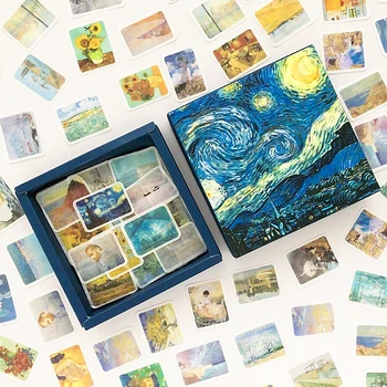 200Pcs/Pack Van Gogh stjernehimmel Dekorative Klistermærker, Scrapbooking Stick Label Dagbog Papirvarer Album Mærkat