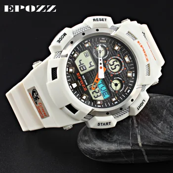 Mænd ure quartz ure vandtæt sport dykning Dobbelt bevægelse EPOZZ 3001 Mode militære digital LED lysende mandlige ur