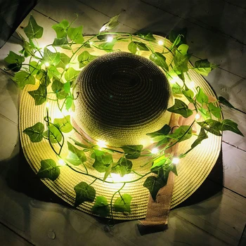 Kunstige Planter LED String Lys Grøn Blad Vin batteridrevet Fe String Lys Til Hjemmet Bryllup Indretning julelys