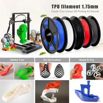 3D-Printer Filament TPU 0,5 kg Fleksibel Rød Farve Diameter på 1,75 mm Tolerance +/-0.02 mm Ingen Boble af Ikke-giftige Udskrivning af Materiale