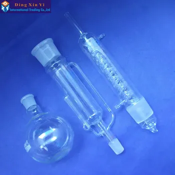 500ml Glas Soxhlet,Udvinding Apparater soxhlet med sammenrullet kondensator,kondensator og emhætte krop,Laboratorium Glas