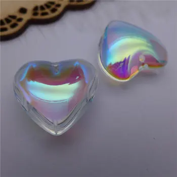 Crystal heart shape vedhæng, charms perler 24/35 mm smykker DIY resultater tilbehør glas lysekrone lampe gardin dråbe