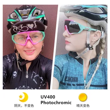 Fotokromisk Cykling Solbriller Mænd&Kvinder Udendørs sport Cykel Briller Cykel Solbriller, Briller Brillerne Gafas Ciclismo 1Lens
