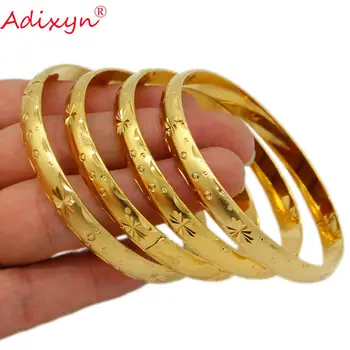 Adixyn 4stk/masse (kan åbne Afrikanske Halskæde/Armbånd, Smykker, Guld Farve Kobber Armbånd Bridal Wedding Gaver N071034