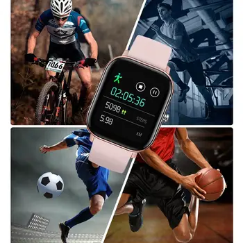 Smart Ur P8 Mænd Kvinder 1,4 tommer Fuld Touch Screen Fitness Tracker pulsmåler IP67 Vandtæt GTS Sport SmartBand