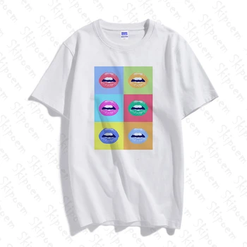 Minimal Pop Art T-shirt Kvinder koreansk Stil Æstetiske Harajuku Gotiske Bomuld kortærmet Skipoem Plus Size Streetwear Tøj
