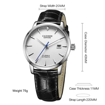 CADISEN 2020 Ny mænds ure Automatiske Mekaniske ure mænd business armbåndsur herre MIYOTA 9015 Bevægelse relogio masculino