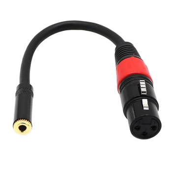 3,5 mm til XLR Kabel, 1/8inch Kvindelige TRS 3 Pin XLR Female Audio Ledning, Converter Stereo-Adapter Line Sort 0.2 m