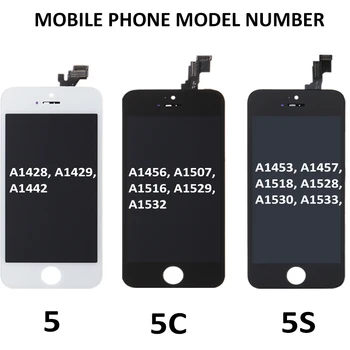 AAA+ LCD til iPhone 5 5C 5S Skærmbillede Glas Skærm Touch Skærm Tela Digitizer Assembly Udskiftning Pantalla Modul Gratis Gaver