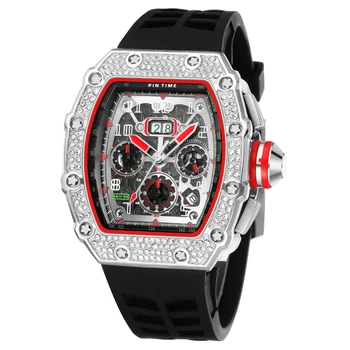 Creative Watch Men Sport Chronograph Military Watches Diamond Hip Hop Men Watch Luxury Brand Gold Clock Reloj Hombre Montre