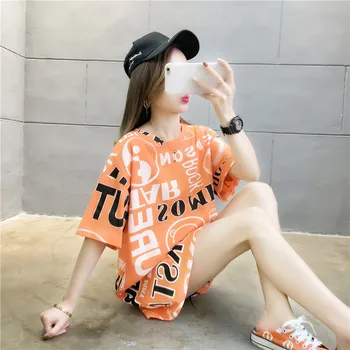Super blød 2020 nye kvindelige t-shirt kortærmet sommer løs mid-længde ins tidevandet studerende tøj Harajuku kvinde t-shirt