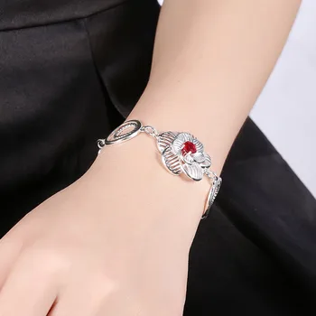 Sølv Armbånd Til Kvinde, Fødselsdag, Gave, Geometrisk Runde Circel Design, Mode Armbånd Smykker