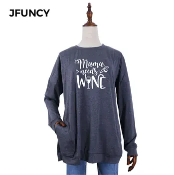 JFUNCY 2020 Efteråret Kvinder langærmet T-Shirt med Løs Kvinde-Shirts Toppe Plus Size Casual Dame Pullover Kvindelige T-shirts