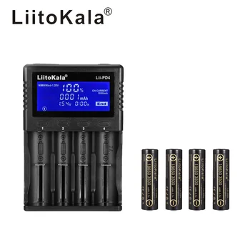 1stk LiitoKala lii-PD4 LCD-3,7 V 18650 21700 batteri Oplader+4stk lii-35A 18650 3500mAh 3,7 V Genopladelige batterier Til Lommelygten
