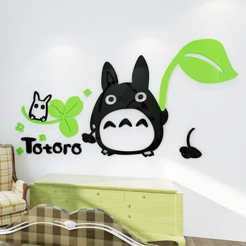 Totoro Vægoverføringsbillede Flytbare Kid Børnehave Vinyl Wall Stickers Til Børn Værelser Tegnefilm Dyr Soveværelse Baby Indretning