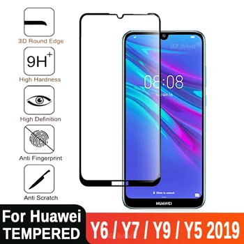 5D Til Huawei Y6 2019 Hærdet Glas Fuld Dækning sikkerhedsudstyr Film Screen Protector På Y6 Prime Y7 Pro Y5 Y9 Y 5 6 7 9 2019