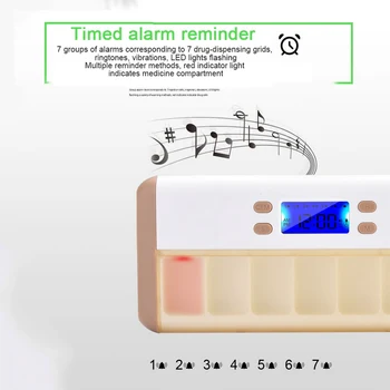 1stk Mini Bærbare Pill Reminder Stof Alarm Timeren Elektronisk Boks LCD-Digital Timer-Pill Box Medicin Tilfælde Splittere 7 Net