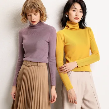 IMucci forår Mode Kvinder Solid Turtleneck Sweater Kvinder med Lange Ærmer Smarte, Elegante Damer, Jumpere Sweater Trække Femme TM1346