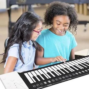 Hånd Rullet Klaver 88 Nøgle Tilsluttes Hovedtelefoner Audio Silikone Bærbare Folde Elektronisk Klaver Let