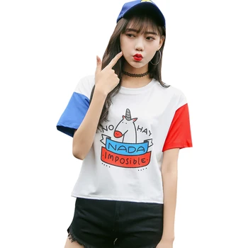 2020 Sommer Tøj Kvinde Shirt Top koreanske Ulzzang Harajuku Tegnefilm Print Dejlig T-shirt Til Kvinder Casual kortærmet Tshirt
