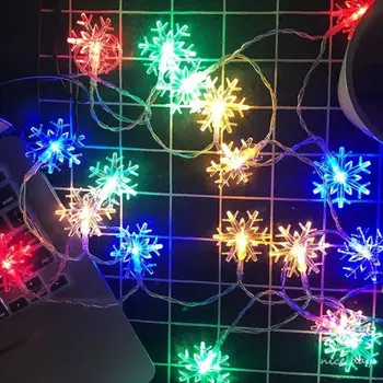 LED Snefnug String Lys Sne Fe Garland Dekoration til juletræet Værelses Valentine ' s Day Batteri Bryllup Lys Haven