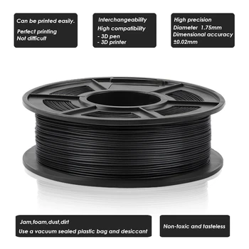 PLA Carbon fiber 1 kg 2.2 lbs Tolerance +-0.02 MM 3D-Printer Filament 1.75 mm svært filament udskrivning ingen boble Hurtig Levering