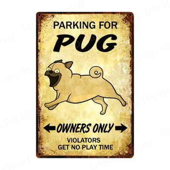 Parkering for Pet Hund Vintage Plak Beagle Metal, Tin Tegn på, Pub, Bar, Cafe Home Decor Borzoi Shar-Pei Bretagne Væg Kunst Plakat N357