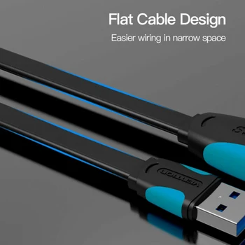 3/2/1.5/1/0.5 m 5 gbps PVC Materiale Flad og Holdbar USB 3.0 Mandlige og Kvindelige Udvidelse Kabel-High Speed Data Sync Ledningen