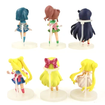 6stk/set Sailor Moon Action Figur Prinsesse Sindsro Tsukino Usagi Sailor Venus, Jupiter, Merkur Mars PVC Collectible Model Toy