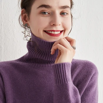 Kvinder, Cashmere Pullover 2020 Nye Ankomst Dobbelt Fortykkelse Rullekrave Elasticitet Sweater Kvindelige Varmt, Blødt Grundlæggende Jumper Soli