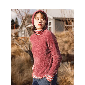 INMAN Vinter Kvindelige Mode Hooded ned Af Skulderen Dovne Stil Kvinder Pullover Sweater