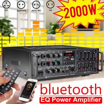 5.0 bluetooth-2 Kanal 2000W hjemmebiograf Forstærkere, Stereo USB-AV Amp FM-MP3-Fjernbetjening Støtte 4 Micro