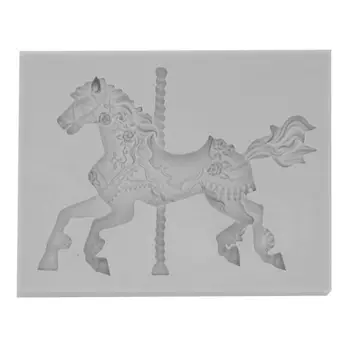 Karrusel-Hest Form Silikone Kage form Bageforme 3D Silikone form Til Chokolade Ler Fondant Kage Værktøjer Dekoration JUN06