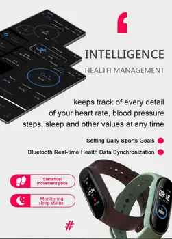 M5 Smart Armbånd Ur Sport-Band Trænings-Og Tracker Skridttæller Puls, Blodtryk Overvåge Bluetooth Smartband Mænd Kvinder
