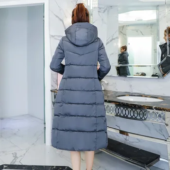Leiouna Plus Size Tykke Lange Kvinders Bomuld Mode Frakke Quiltet vinterjakke Kvinder Varm Parka Feminina Overtøj Ukraine Hætte
