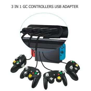 4 Porte GC-Controllere USB-Adapter Omformer Gamecube-Controller Adapter Passer til Nintend Skifte Wiiu/PC og Konsol Spil Tilbehør