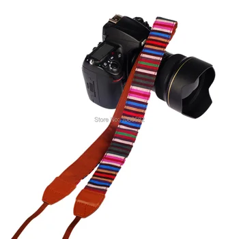 Kamera Skulder, Nakke Rem Strikket Stof Bohemia Stil Skulder Strop til Nikon til Canon SLR DSLR 7 Pop Mode Farve Option