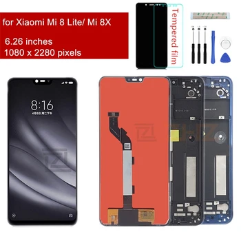 For Xiaomi Mi-8 Lite LCD-Skærm Touch screen Digitizer Assembly med frame skærm til Mi 8 lite reservedele