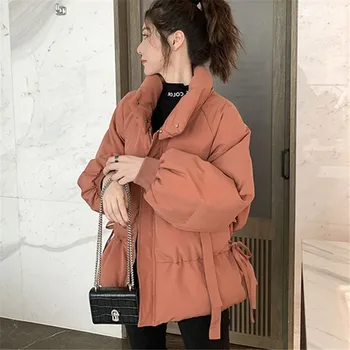 Women Solid Khaki Oversize Parkas Thick 2020 Winter Zipper Pockets Female Warm Elegant Coat Jacket