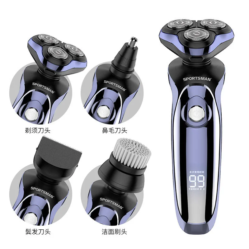Våd tør 4D shaver til mænd skæg hår trimmer elektrisk barbermaskine genopladelige skaldet intimbarbering maskine LCD-display grooming kit rabatter ~ www.eventfinder.dk