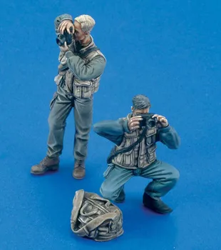 1/35 gamle stå Fotografer (2 Tal) Resin figur Model Miniature gk Unassembly Umalet
