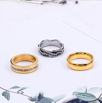 Mode-Elskere Rustfrit Stål Rundt Parrets Finger Ringe, Smykker Til Mænd, Kvinder