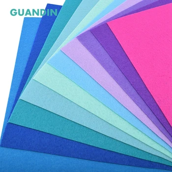 GuanDin,40pcs i 1 pakke/Mix Solid Farve/Polyester Nonwoven Følte Stof/Tykkelse 1mm/for DIY Syning Legetøj,Kunsthåndværk Dukker/20cmx20cm