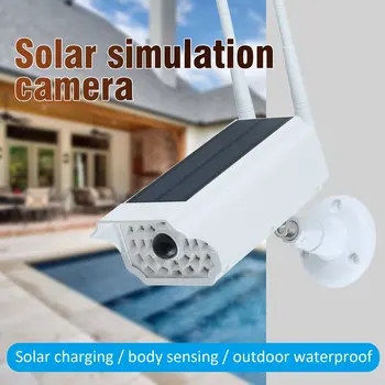 Falske Dummy Kamera Udendørs Waterdichte Thuis Kamera Solenergi Simulatie Kamera Opfyldt Led Lys Sikkerhed Overvågning